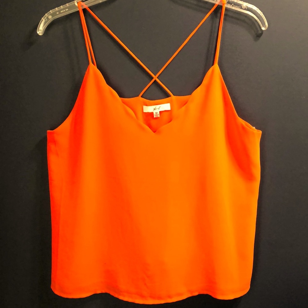 Norah bright orange top fully lined. Size M